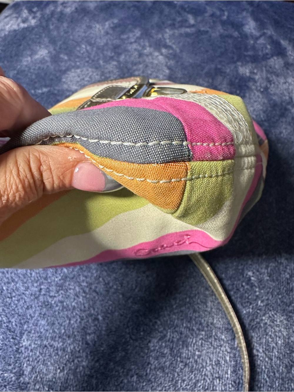Coach Poppy Legacy Striped Sequined Hippie Purse - Picture 9 of 16